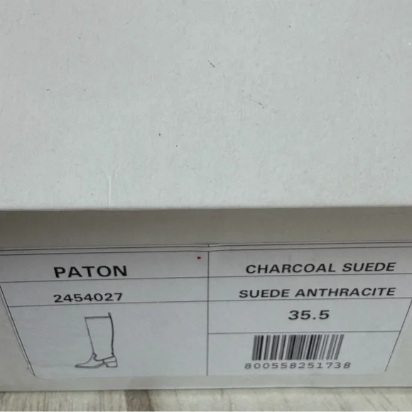 $598 La Canadienne Paton Western Boot Waterproof Suede Knee High Grey Heel 35.5 - Picture 16 of 16